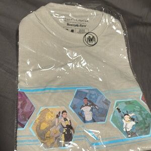 Grey anime t-shirt. Never worn — still in plastic
